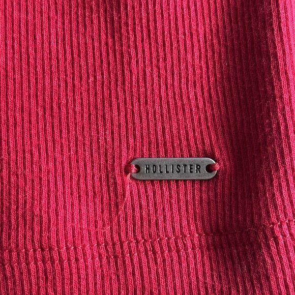 Hollister Must Have Collection Long Sleeved Red Ribbed Mock Neck Shirt Size Larg - Picture 4 of 10